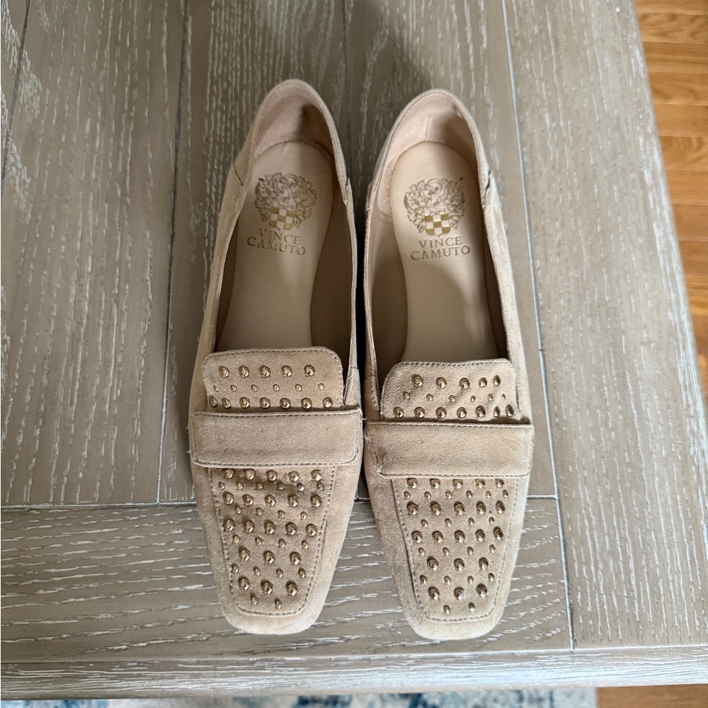 Vince Camuto Suede Studded Loafers